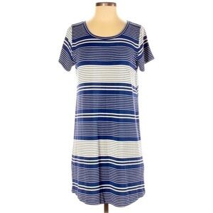 Hollister S blue striped knit short sleeve dress